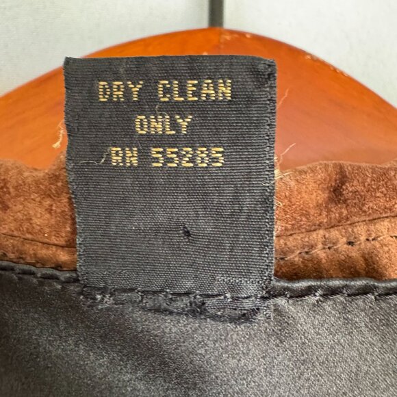 90s Vintage Express Brown Genuine Suede Leather boxy Shacket Jacket - Picture 14 of 14